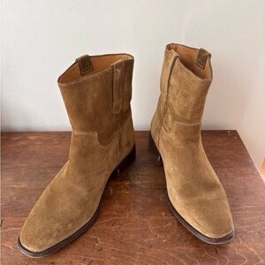 Sezane Brown Suede Ankle Boots